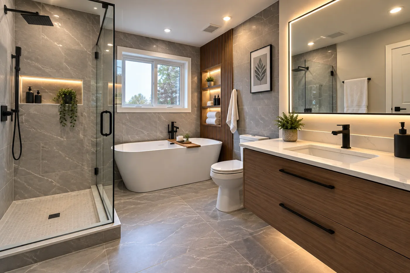 Bathroom renovation with new vanity and tile in a Toronto home